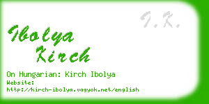 ibolya kirch business card